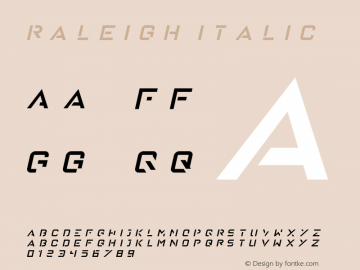 Raleigh Italic Version 1.00 January 18, 2016, initial release图片样张