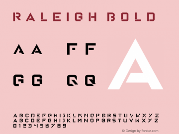 Raleigh Bold Version 1.00 January 18, 2016, initial release图片样张