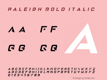 Raleigh Bold Italic Version 1.00 January 18, 2016, initial release图片样张