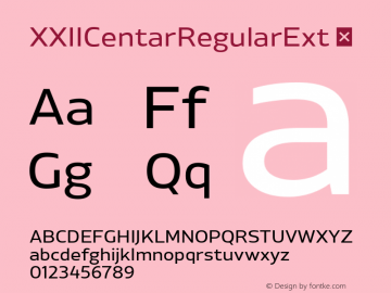 XXIICentarRegularExt ☞ Version 1.002;com.myfonts.easy.doubletwo.xxii-centar.reg-ext.wfkit2.version.4eer Font Sample