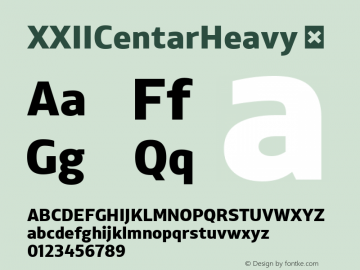 XXIICentarHeavy ☞ Version 1.002;com.myfonts.easy.doubletwo.xxii-centar.heavy.wfkit2.version.42XT Font Sample