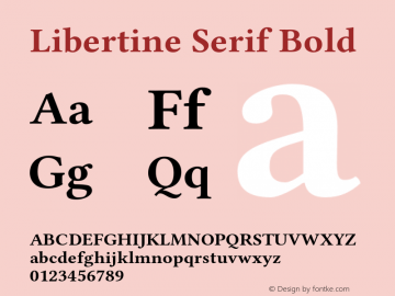 Libertine Serif Bold Version 6.0 Font Sample