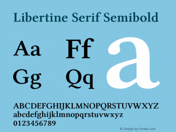Libertine Serif Semibold Version 6.0 Font Sample