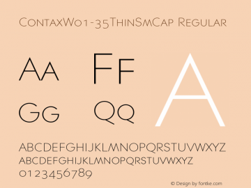 ContaxW01-35ThinSmCap Regular Version 1.00 Font Sample