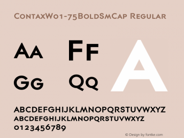 ContaxW01-75BoldSmCap Regular Version 1.00 Font Sample