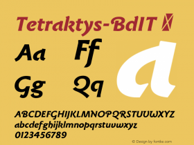 Tetraktys-BdIT ☞ Version 1.000;com.myfonts.easy.jha.tetraktys.bold-italic.wfkit2.version.4wrA图片样张