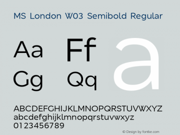 MS London W03 Semibold Regular Version 1.00图片样张