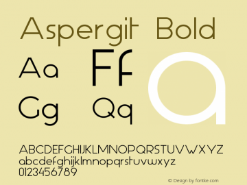 Aspergit Bold Version 1.001 2013 Font Sample