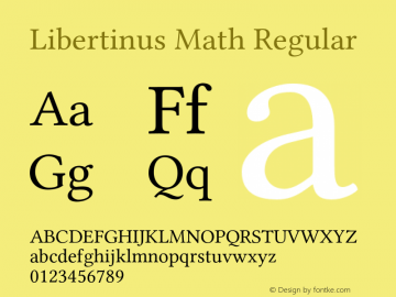 Libertinus Math Regular Version 6.1 Font Sample
