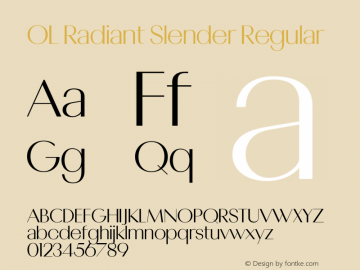 OL Radiant Slender Regular Version 1.0图片样张
