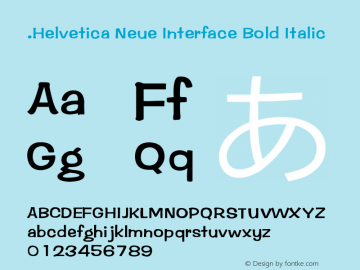 .Helvetica Neue Interface Bold Italic 10.0d35e1图片样张