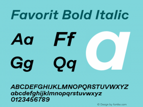 Favorit Bold Italic Version 1.000 2015 WF图片样张