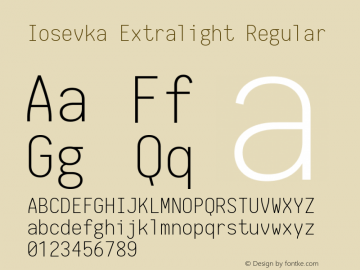 Iosevka Extralight Regular 1.7.2; ttfautohint (v1.4.1)图片样张