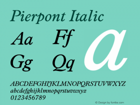 Pierpont Italic Version 1.070图片样张