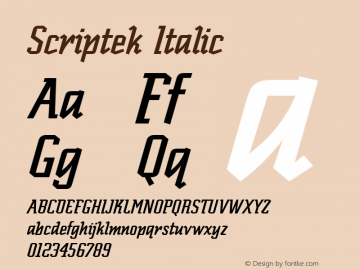 Scriptek Italic 1.0图片样张