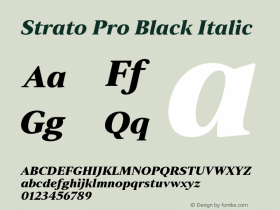 Strato Pro Black Italic Version 1.000 Font Sample