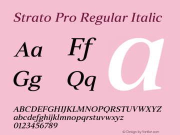 Strato Pro Regular Italic Version 1.000图片样张