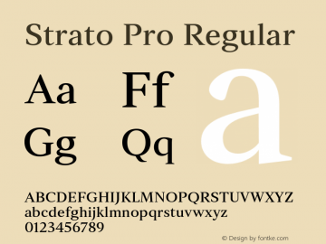 Strato Pro Regular Version 1.000 Font Sample