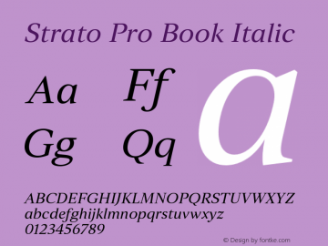 Strato Pro Book Italic Version 1.000图片样张