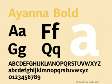 Ayanna Bold Version 1.000;PS 0;hotconv 1.0.86;makeotf.lib2.5.63406 Font Sample