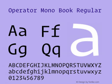 Operator Mono Book Regular Version 1.200图片样张