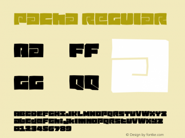 Pacha Regular Version 1.000;PS 001.000;hotconv 1.0.88;makeotf.lib2.5.64775 Font Sample