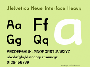 .Helvetica Neue Interface Heavy 10.0d35e1 Font Sample