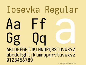 Iosevka Regular 1.7.3; ttfautohint (v1.4.1) Font Sample