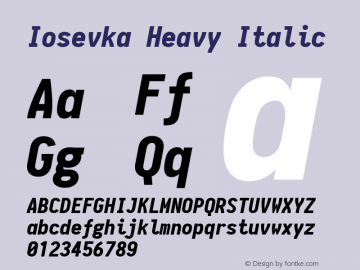 Iosevka Heavy Italic 1.7.3; ttfautohint (v1.4.1)图片样张