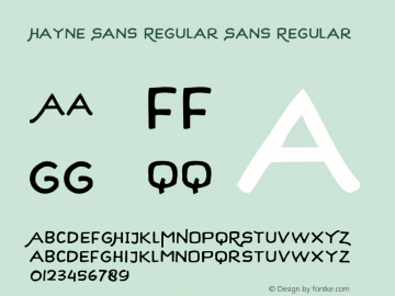 Hayne Sans Regular Sans Regular Version 1.000 | Majestype图片样张
