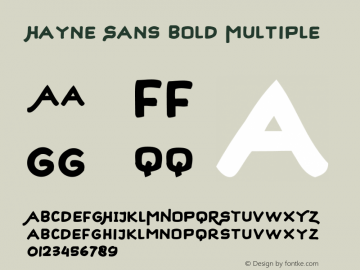 Hayne Sans Bold Multiple Version 1.000 | Dexsar Harry Anugrah (Majestype) Font Sample