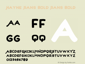 Hayne Sans Bold Sans Bold Version 1.000 | Dexsar Harry Anugrah (Majestype) Font Sample