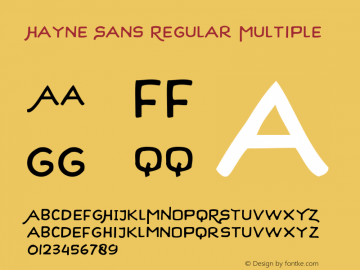 Hayne Sans Regular Multiple Version 1.000 | Majestype Font Sample