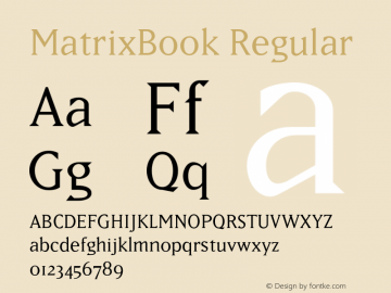 MatrixBook Regular 001.000 Font Sample