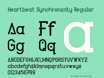 Heartbeat Synchronicity Regular Version 1.00 January 27, 2016, initial release Font Sample