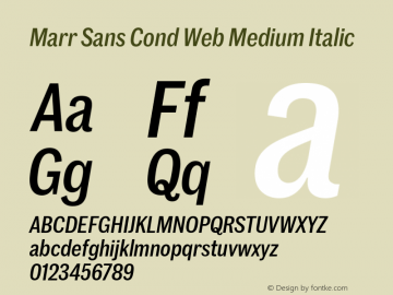Marr Sans Cond Web Medium Italic Version 1.1 2015图片样张