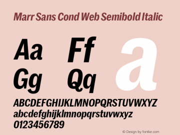 Marr Sans Cond Web Semibold Italic Version 1.1 2015图片样张