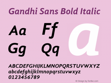 Gandhi Sans Bold Italic Version 1.001图片样张