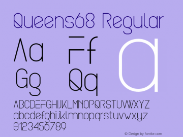 Queens68 Regular 1.006 Font Sample