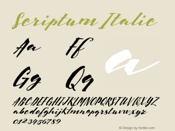 Scriptum Italic Version 1.000 2016 initial release图片样张