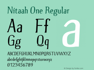 Nitaah One Regular Version 1.00 Font Sample