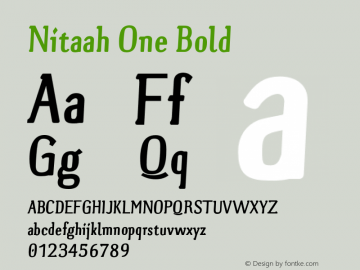 Nitaah One Bold Version 1.000;PS 1.00;hotconv 1.0.57;makeotf.lib2.0.21895 Font Sample