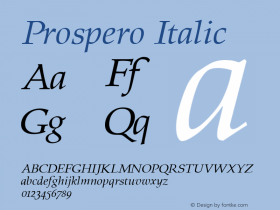 Prospero Italic 1.0 Sun Sep 11 23:55:46 1994图片样张