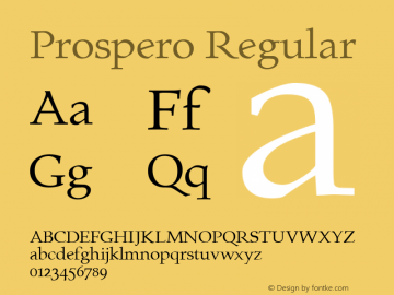 Prospero Regular 1.0 Mon Sep 12 19:01:15 1994 Font Sample