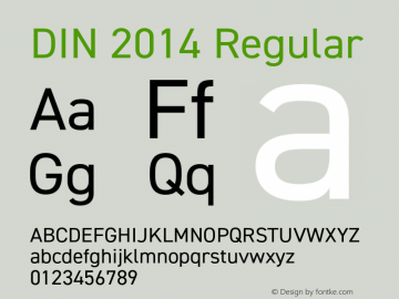 DIN 2014 Regular Version 1.000 Font Sample