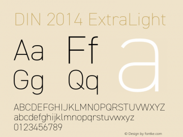 DIN 2014 ExtraLight Version 1.000 Font Sample