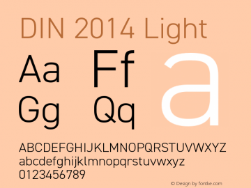 DIN 2014 Light Version 1.000 Font Sample