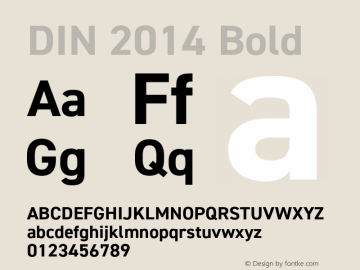 DIN 2014 Bold Version 1.000 Font Sample