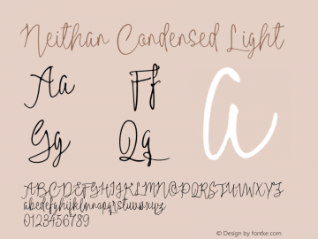 Neithan Condensed Light Version 1.000 Font Sample