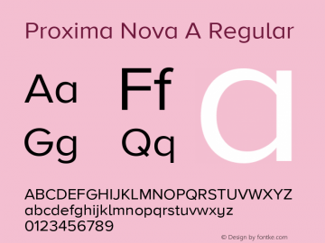 Proxima Nova A Regular Version 3.000 Font Sample